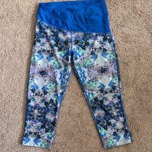 Vibrant Blue Patterned Women's Leggings